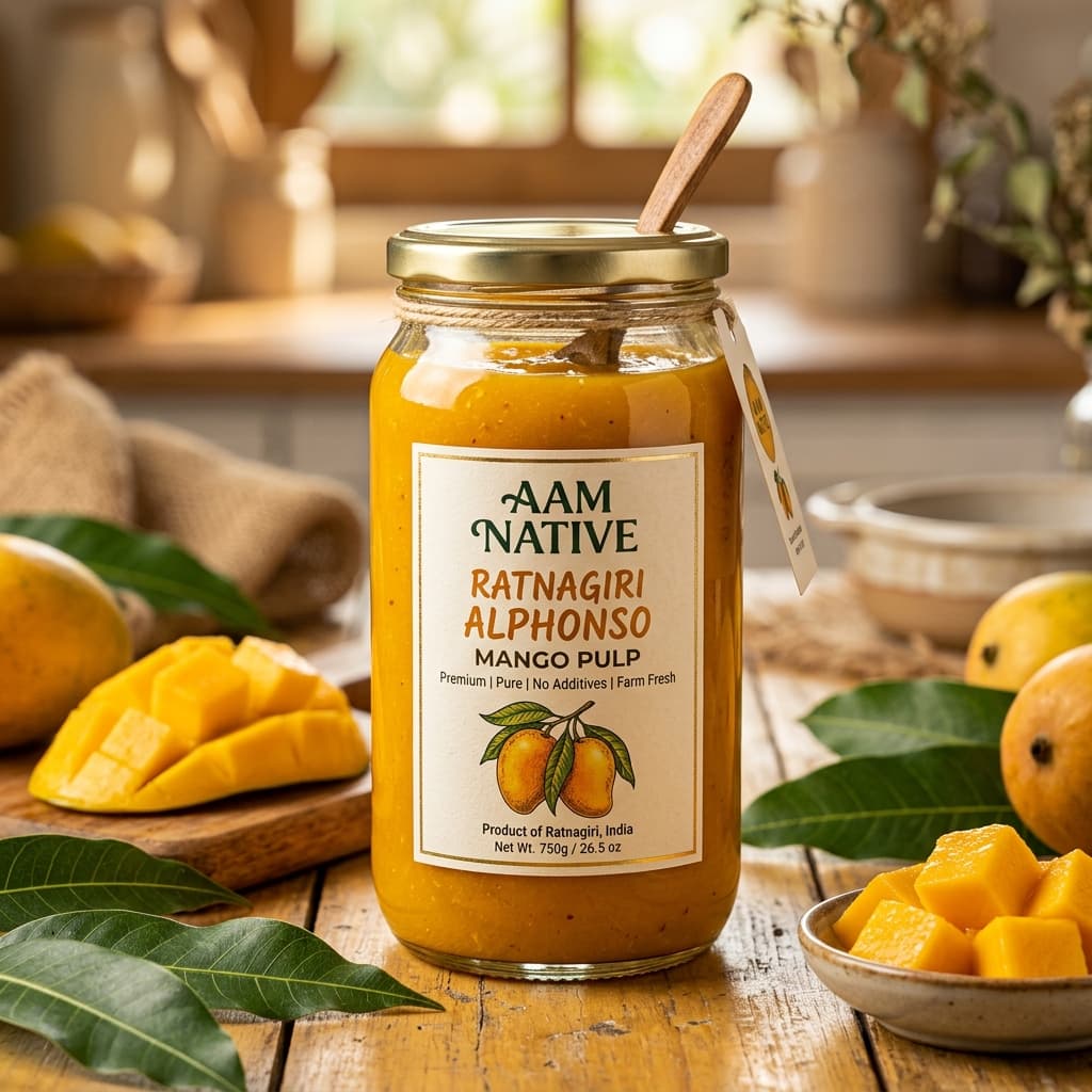Ratnagiri Alphonso Mango Pulp · Aam Native · Premium Alphonso